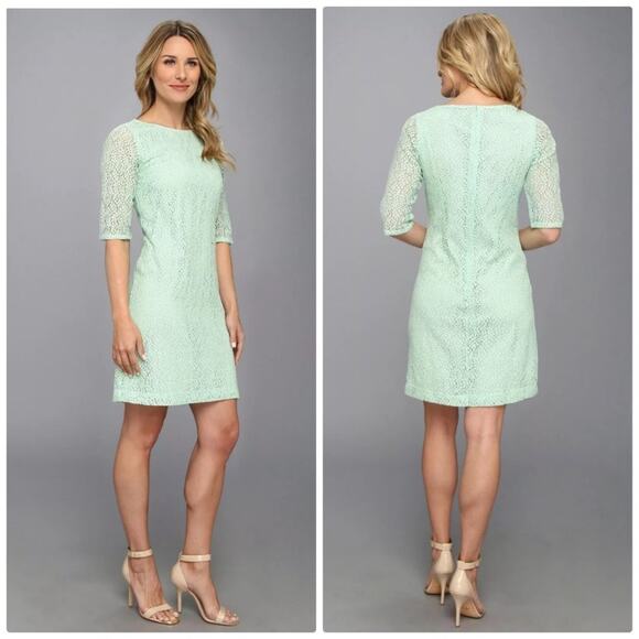 🆕 Pendleton Women's Mint‎ Green Lace Shift Dress Size 8 - Picture 1 of 6